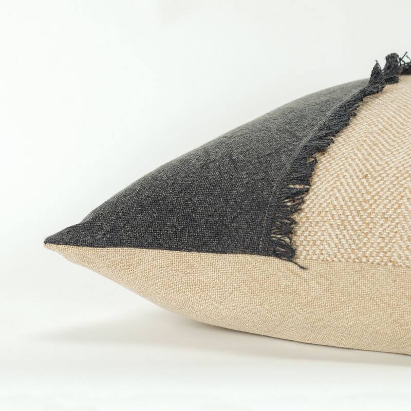 Donny Osmond Charcoal And Tan Color Block Throw Pillow Bed Bath